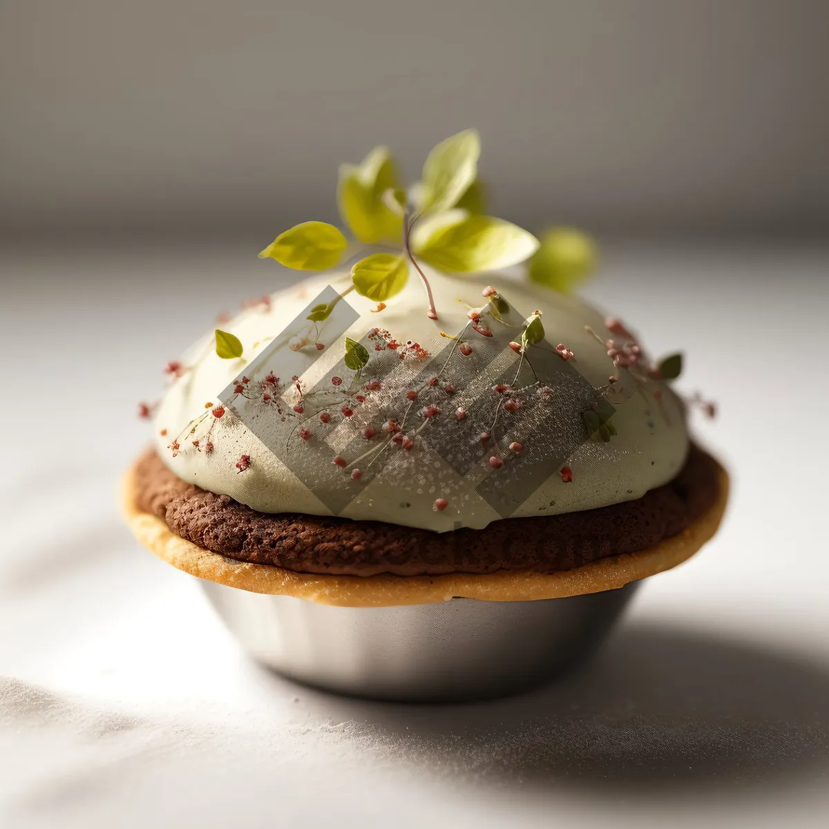 Picture of Delicious fruit and cream breakfast pastry snack