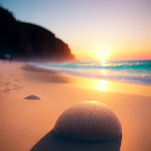 Golden Horizon: Majestic Sunset on a Tropical Beach