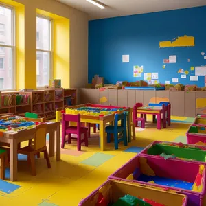 Modern Classroom Interior with Stylish Furniture