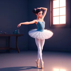 Elegant Ballerina Posing in Attractive Dance Attire