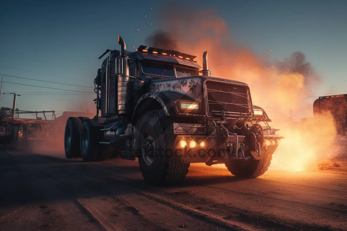 Picture of Industrial transport vehicle on rural road