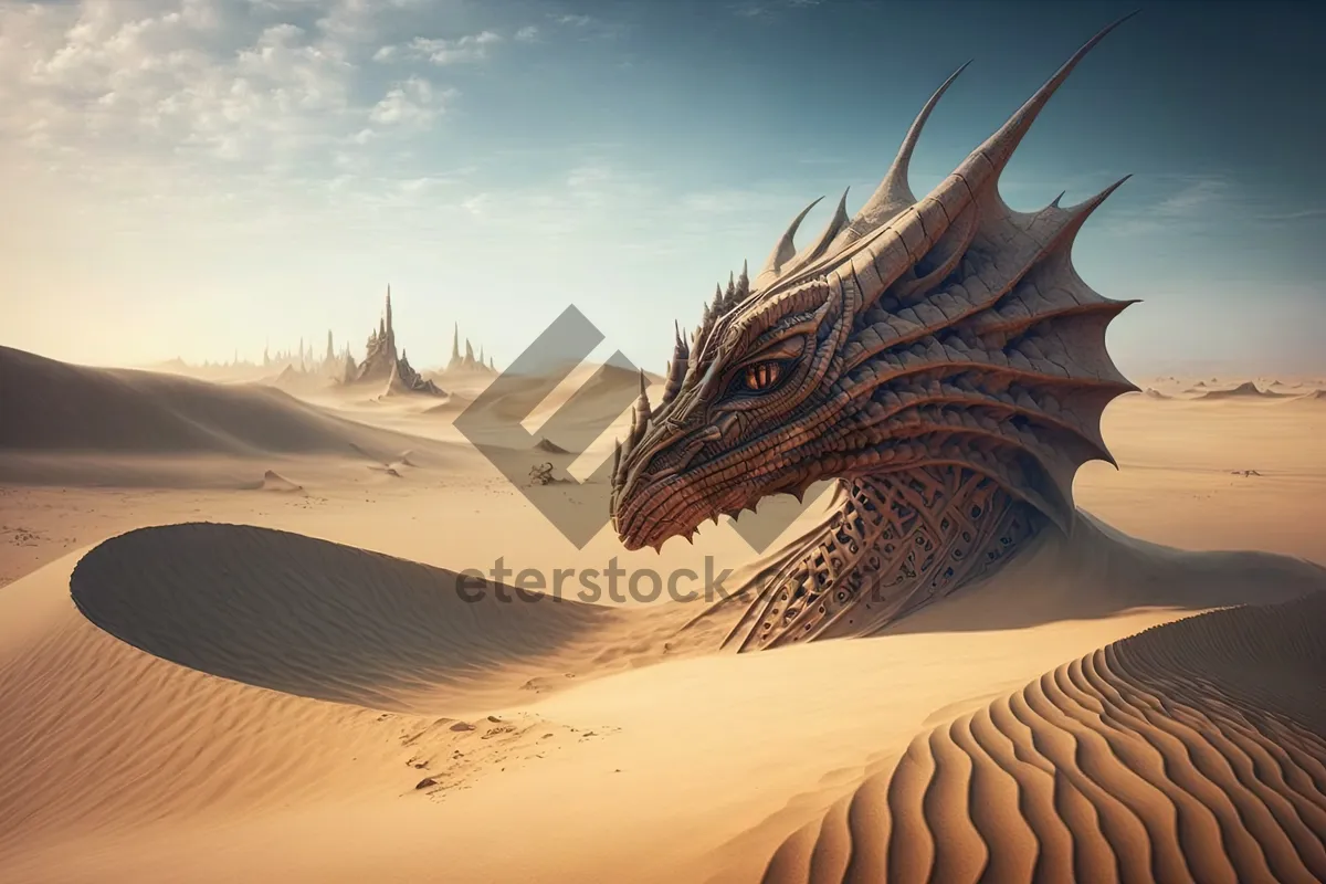 Picture of Orange sunset over Morocco's desert dunes