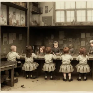 Happy Family in a Cozy Classroom