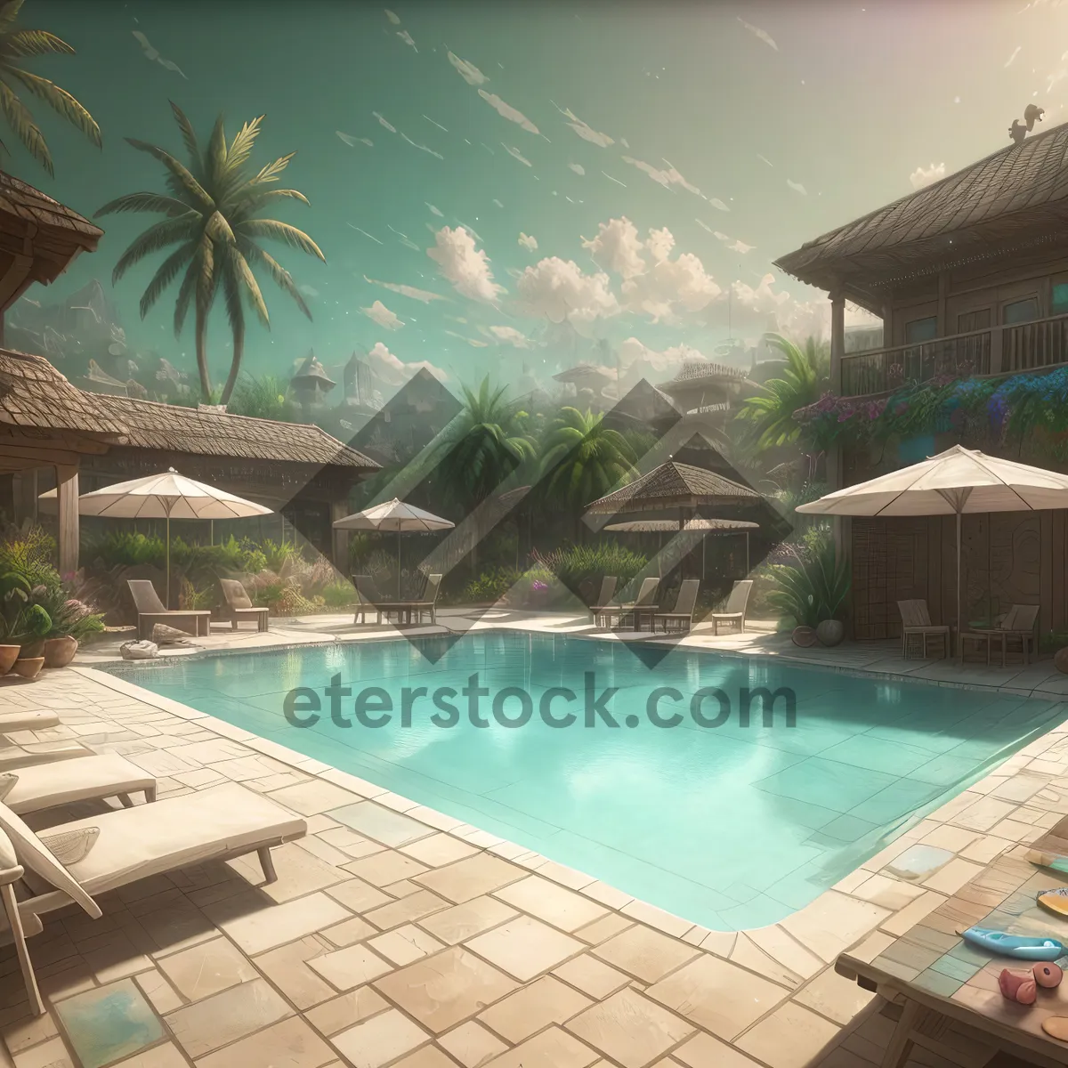 Picture of Exotic Island Retreat: Serene Beachfront Resort with Pool