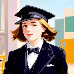 Successful Graduate Donning Academic Gown and Cap