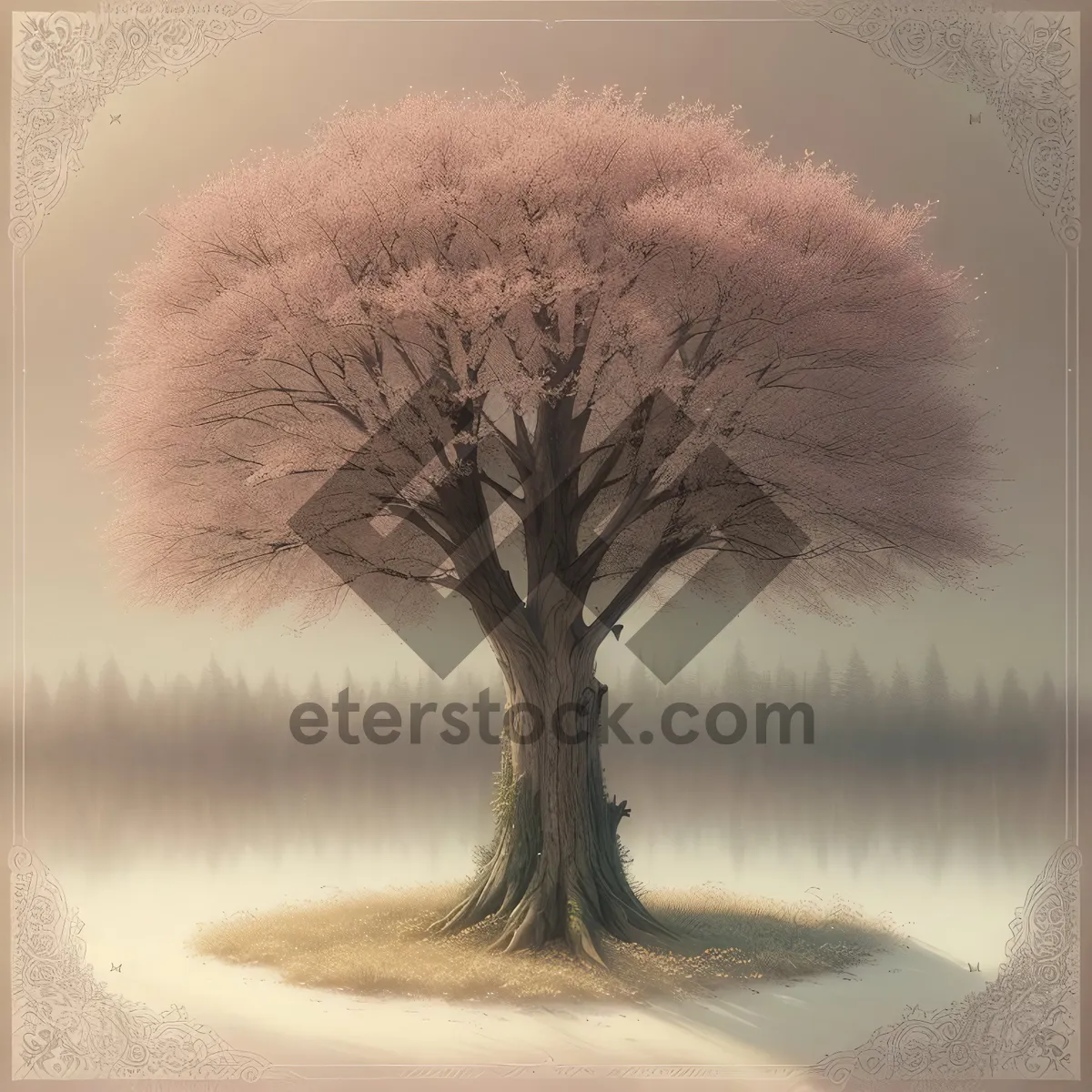 Picture of Winter Wonderland: Bonsai Tree in Snowy Forest