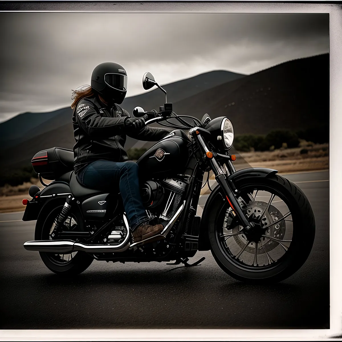 Picture of Speedy Biker on the Road