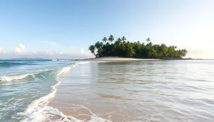 Tropical Paradise: Sun, Sand, and Waves on Island Beach