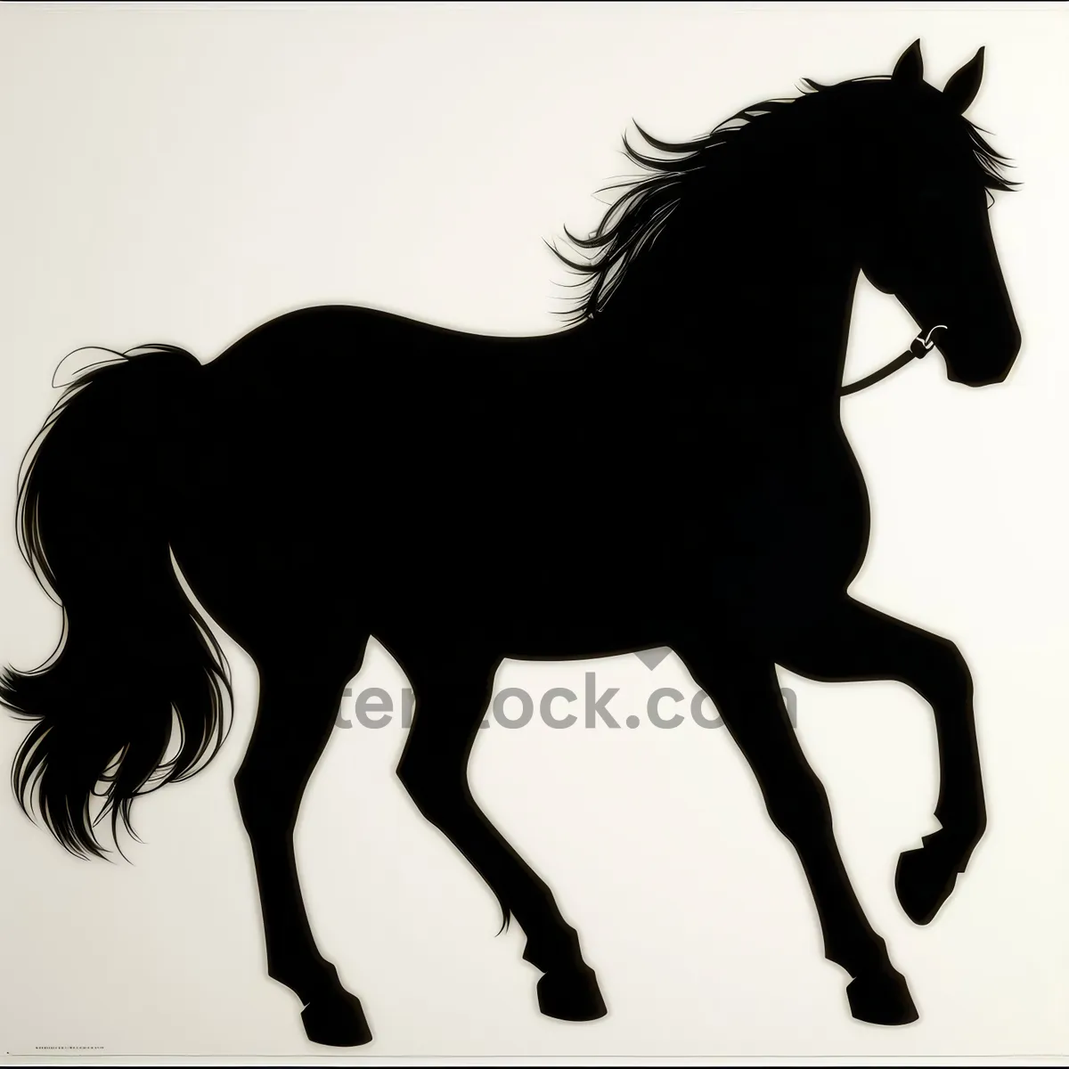 Picture of Silhouette of Majestic Stallion Galloping in the Ranch