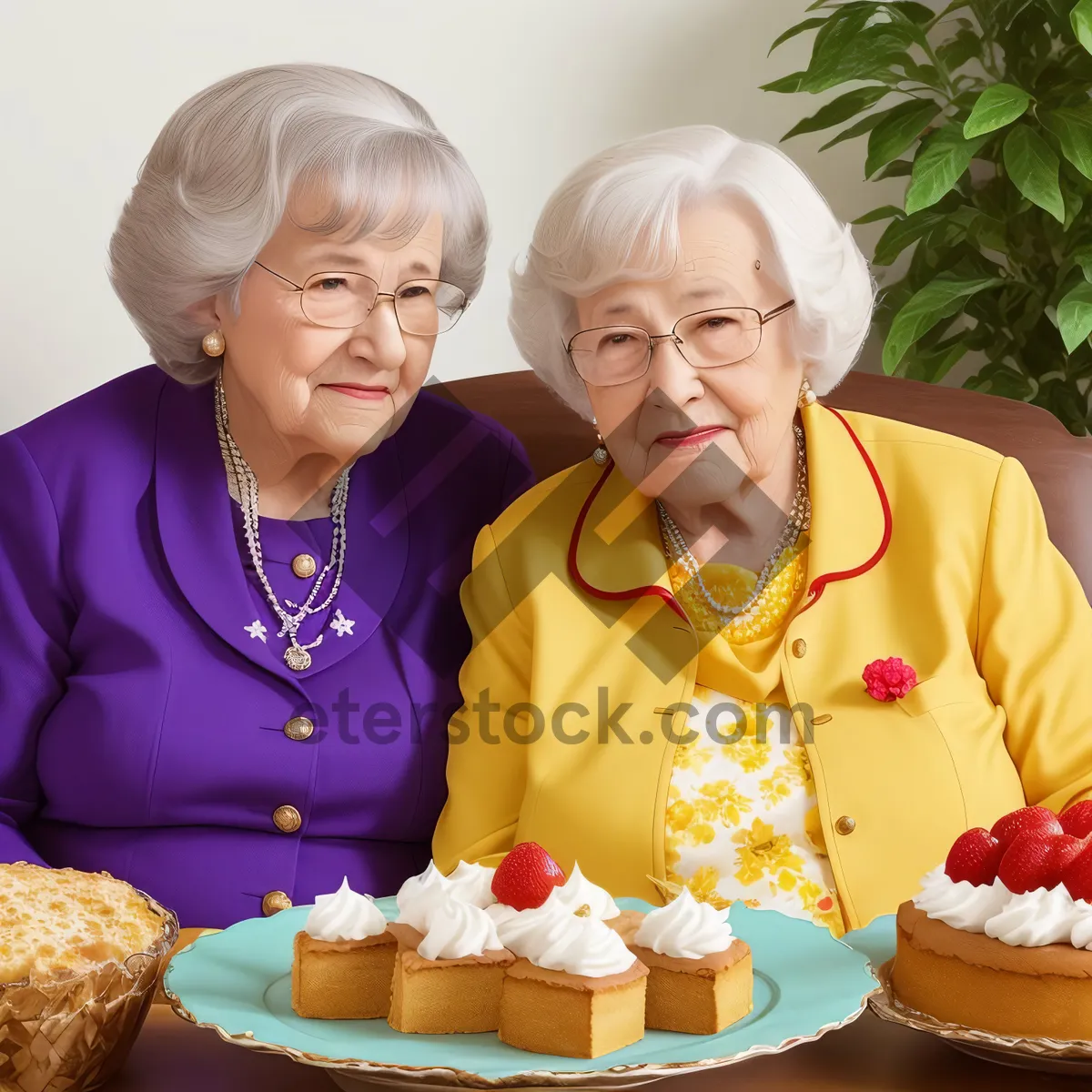 Picture of Happy Senior Couple Enjoying a Meal Together