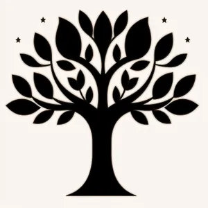 Symmetrical Oak Leaf Silhouette: Floral Tree Decoration