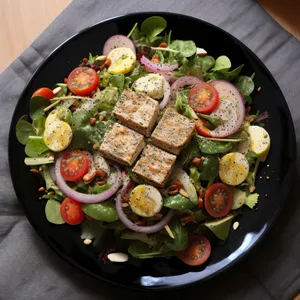 Tasty Gourmet Chicken Salad with Fresh Vegetables
