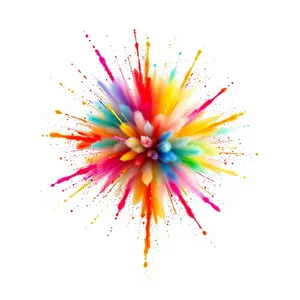 Colorful Floral Firework Pattern Design Wallpaper