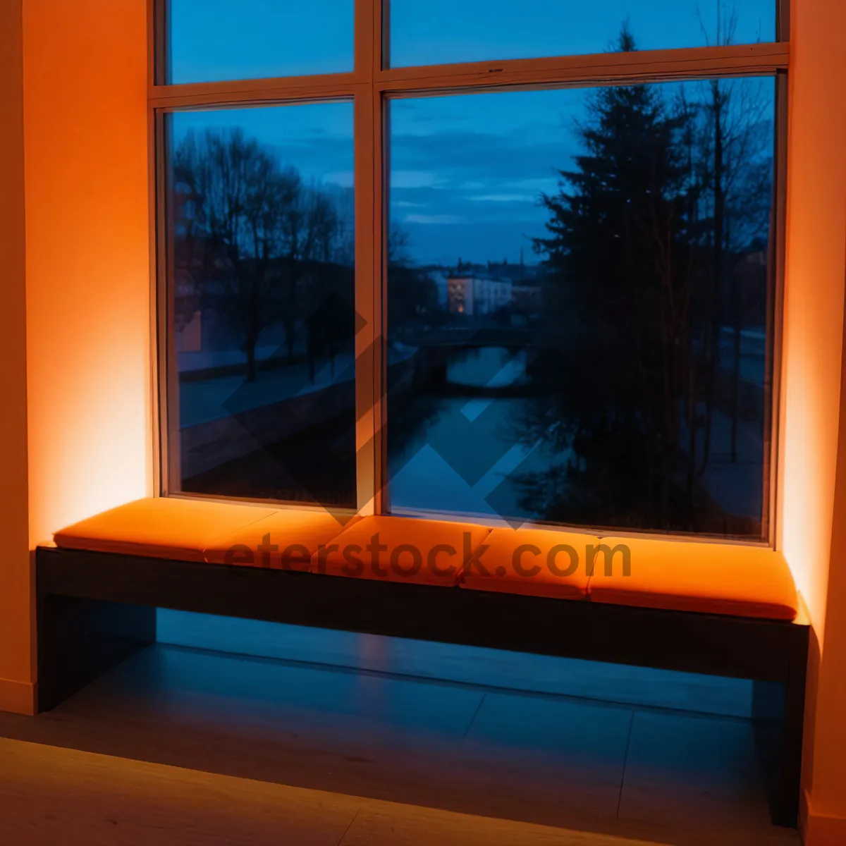 Picture of Modern Luxury Interior with Wood Furniture and Sliding Door