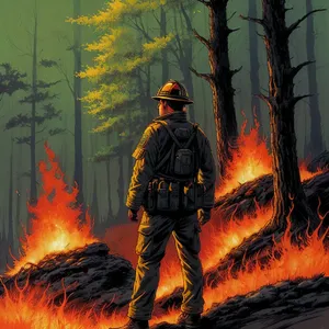 Fiery Mountain Inferno: Blaze of Heat and Danger