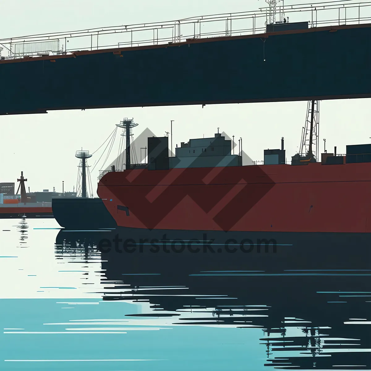 Picture of Industrial Shipping at Harbor: Cargo Vessel Loading