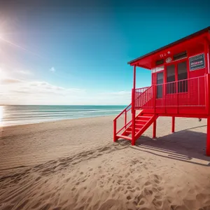 Idyllic Tropical Beach Paradise with Blue Waves