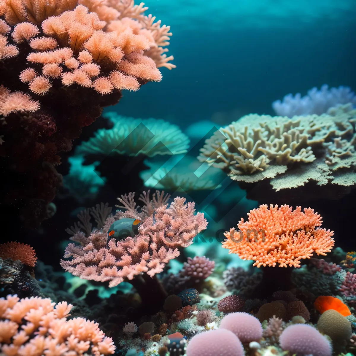 Picture of Vibrant Coral Reef Teeming with Marine Life