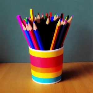 Colorful Art Supplies on Wooden Palette