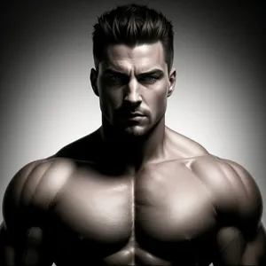 Seductive Muscle - Dark Studio Portrait of Attractive Fit Man