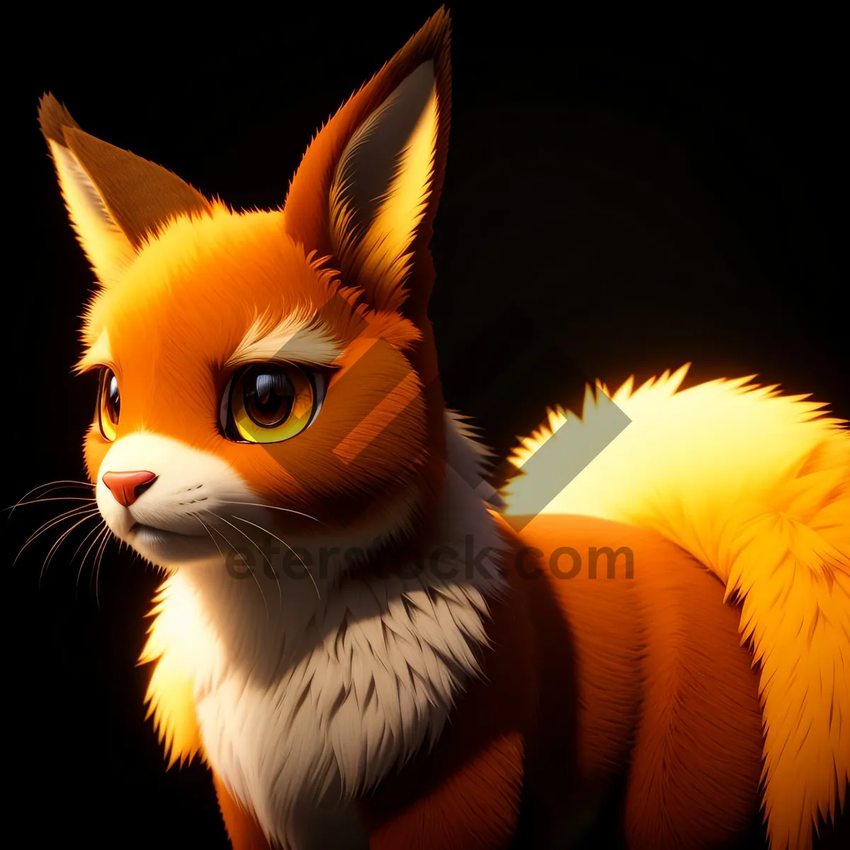 Picture of Furry Feline Kitty with Cute Whiskers