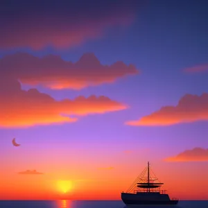 Vibrant Sunset over Ocean Horizon