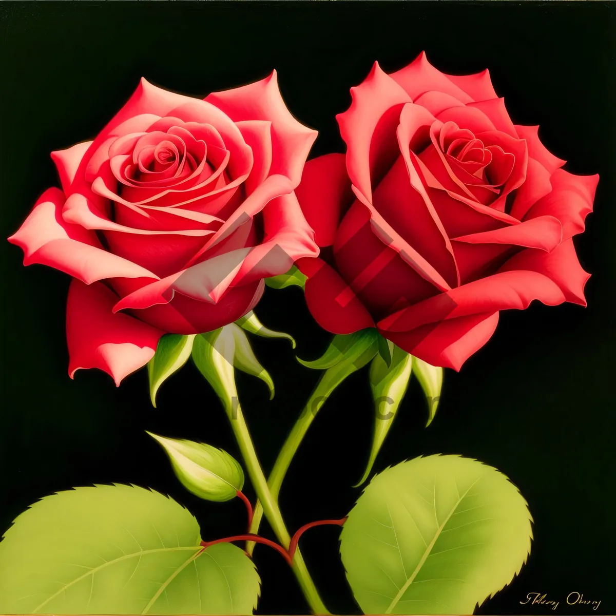 Picture of Blooming Romance: Pink Rose Petals in Wedding Bouquet