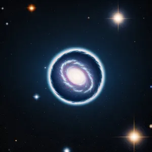Glowing Moon in Celestial Night Sky