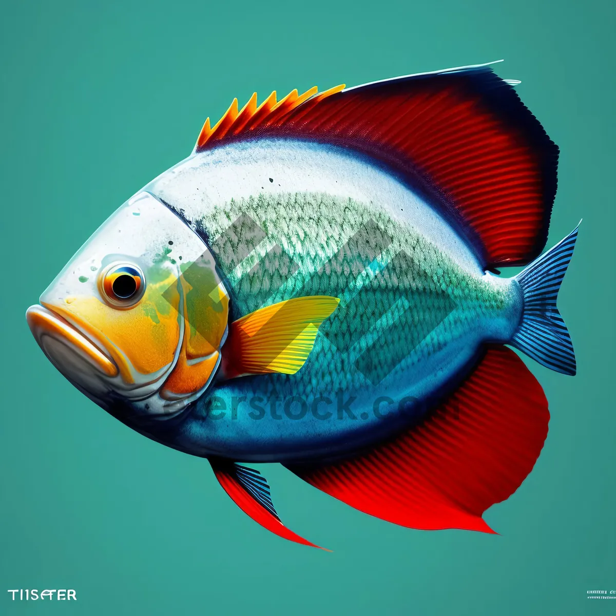 Picture of Golden Marine Swimmer in Tropical Aquarium