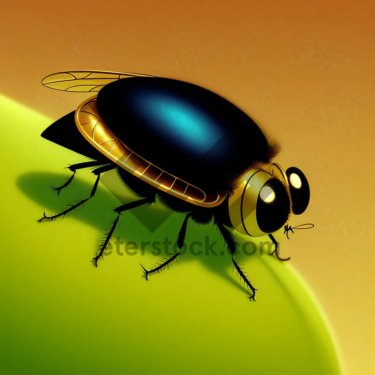 Picture of Vibrant Ladybug Beetle on Green Leaf