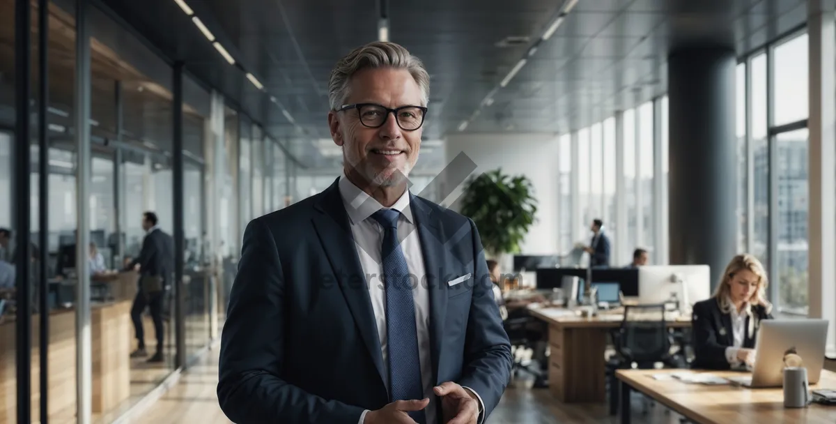 Picture of Successful businessman in modern office smiling confidently