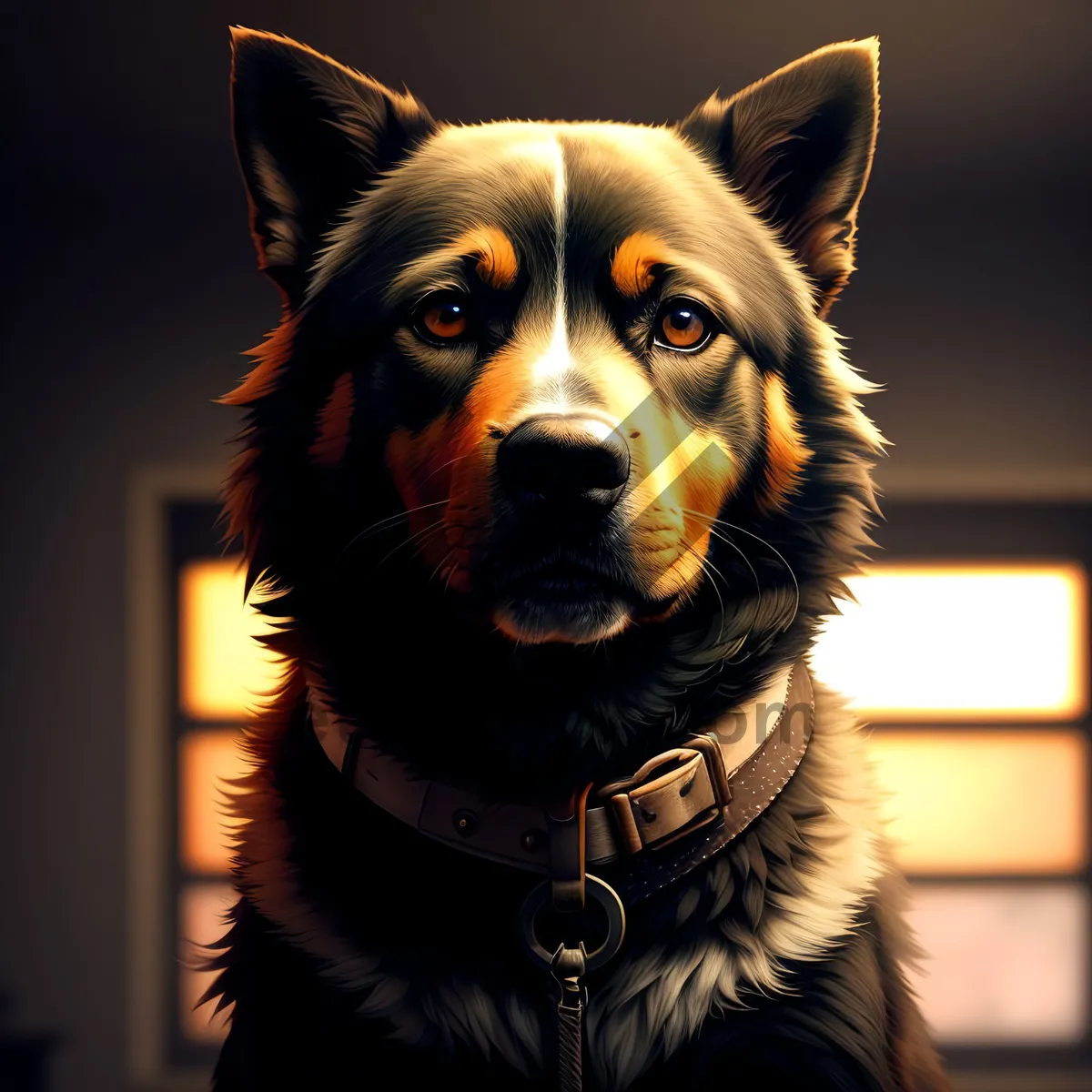 Picture of Adorable Border Collie Dog Portrait