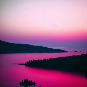 Golden Horizon over Reflective Serene Lake