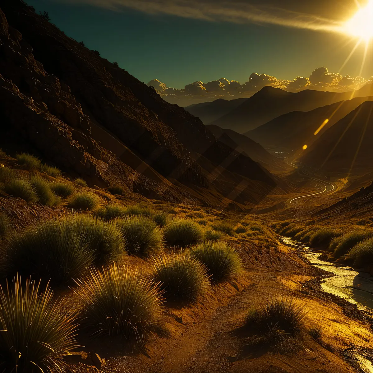 Picture of Serenity at Sunset: Majestic Desert Mountains