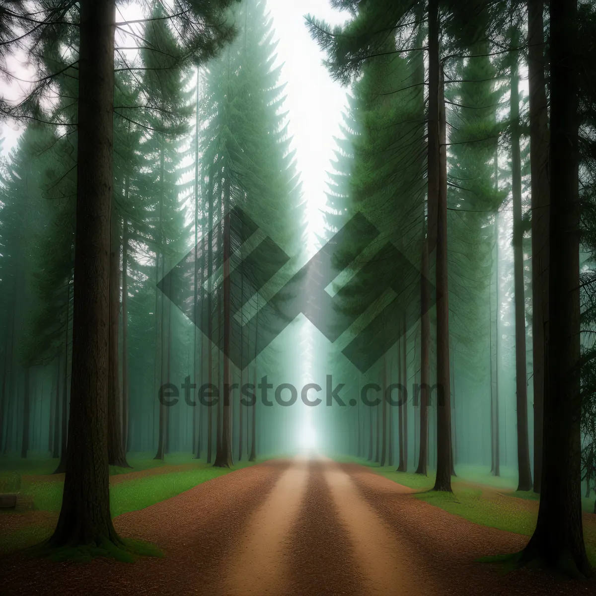 Picture of Tranquil Tropical Forest Landscape with Sunlight