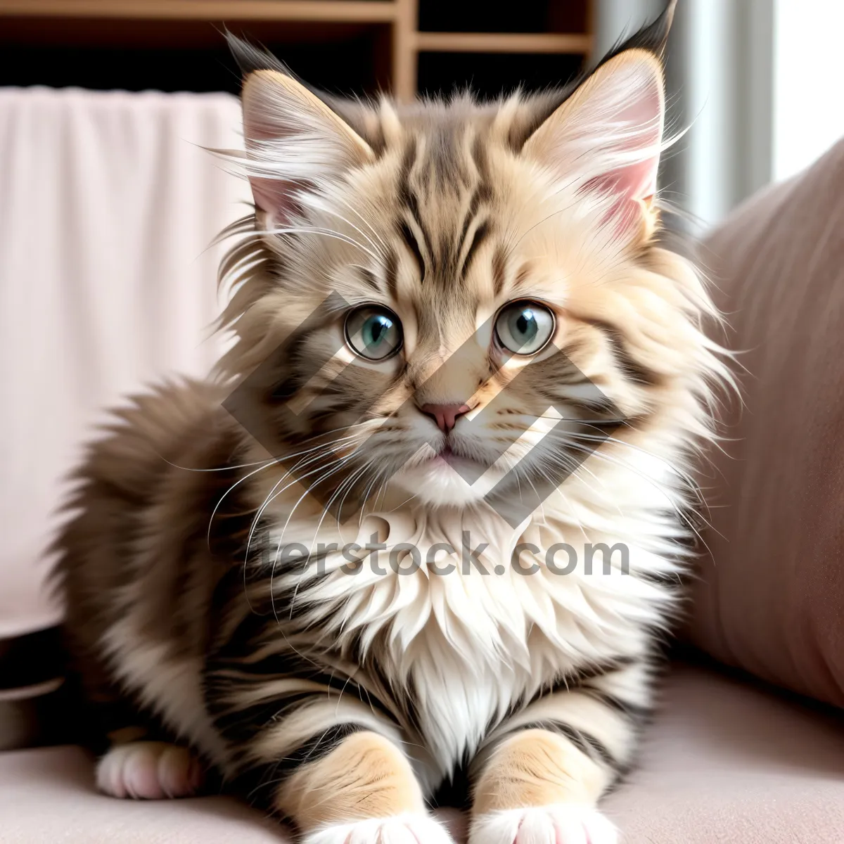 Picture of Playful Tabby Kitten with Adorable Eyes