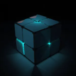 3D render of square gem box packaging