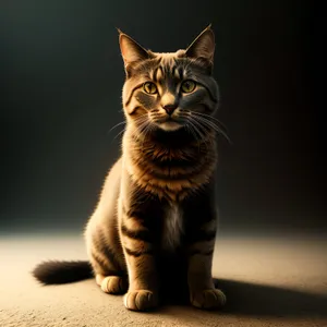 Cute Gray Tabby Kitten with Whiskers and Adorable Eyes