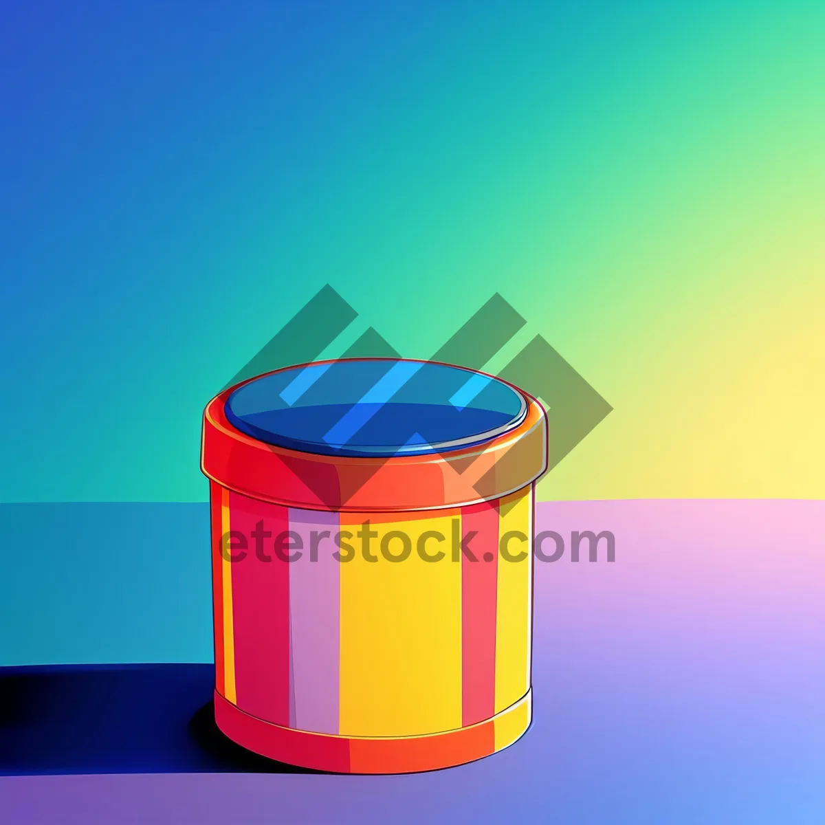 Picture of Yellow Glass Beverage Cup in 3D Color