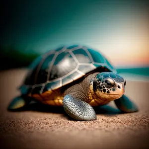 Cute Sea Turtle in Tropical Waters