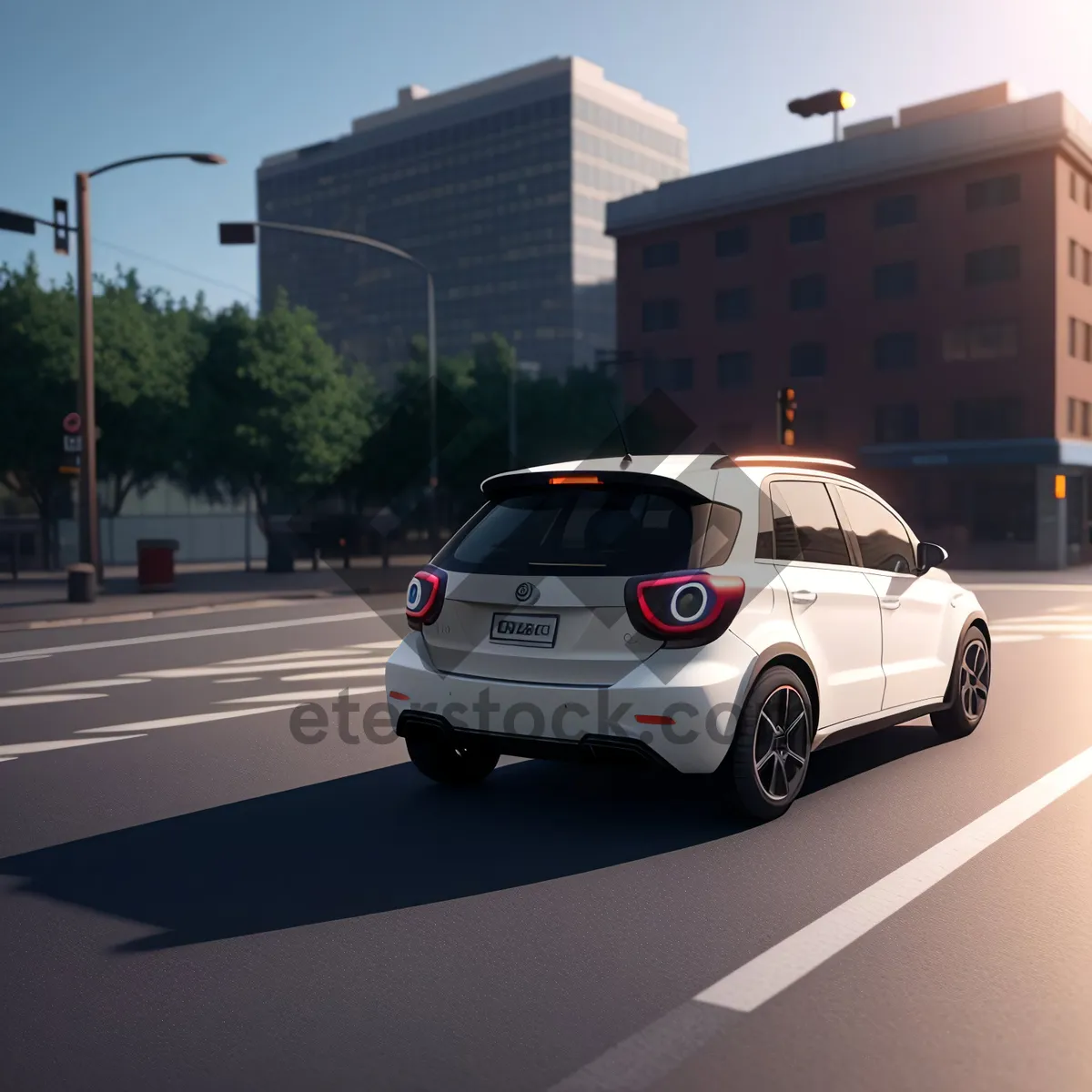 Picture of Fast Electric Passenger Van on Urban Highway