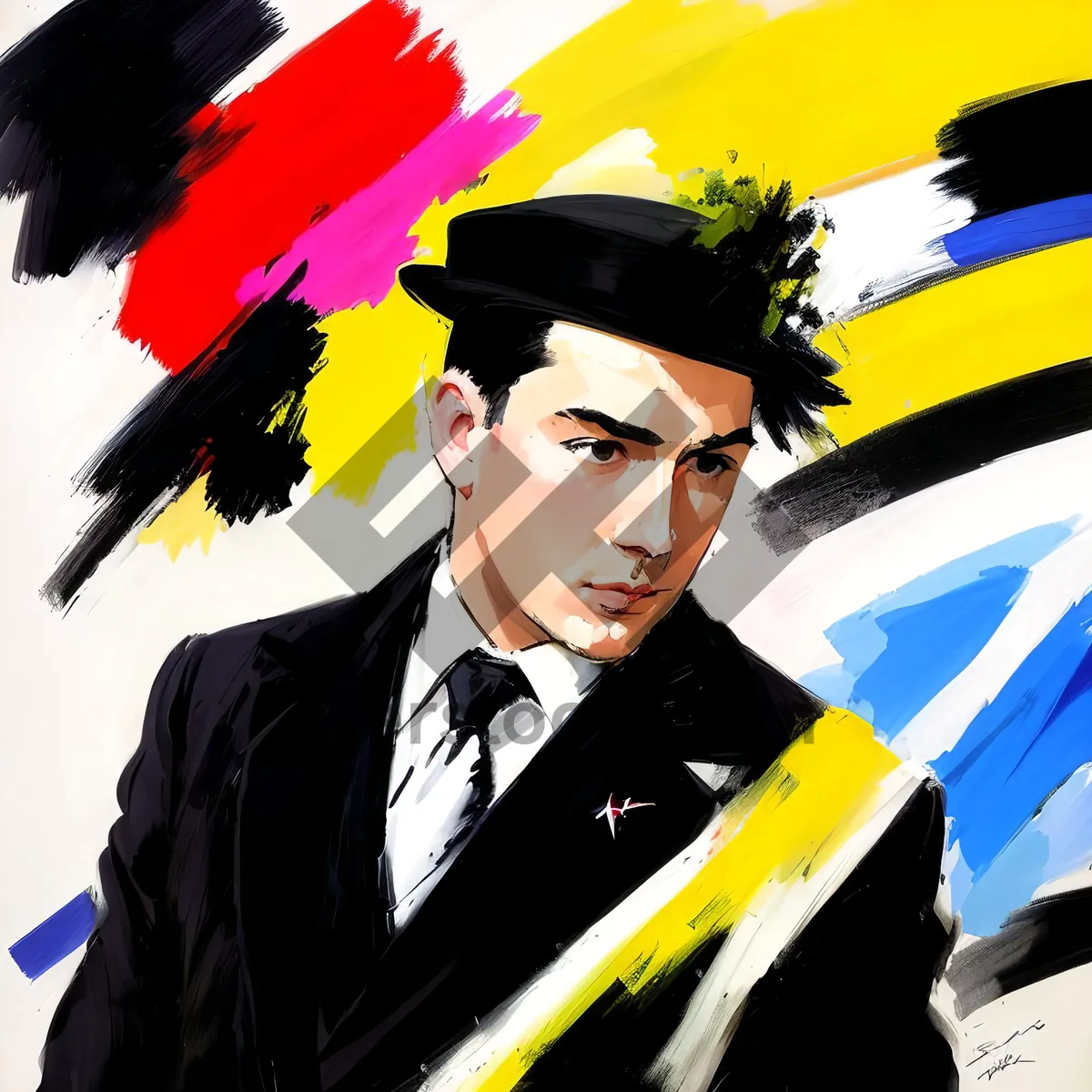 Picture of Success in Academic Gown: Smiling Man in Mortarboard