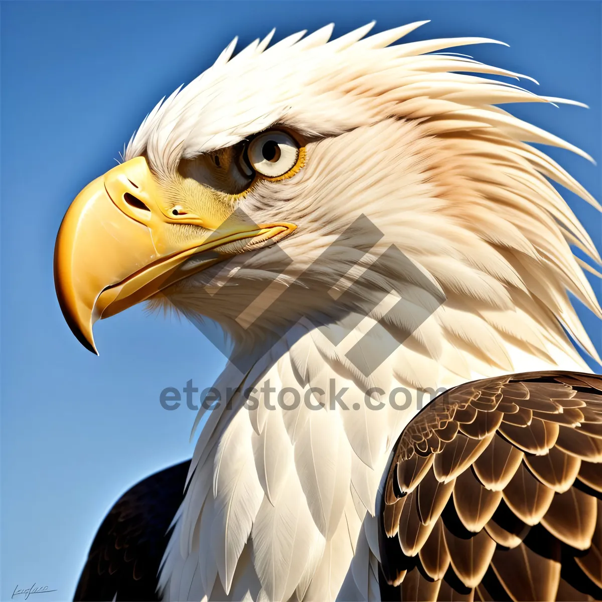 Picture of Breathtaking Bald Eagle Portrait with Piercing Yellow Eyes