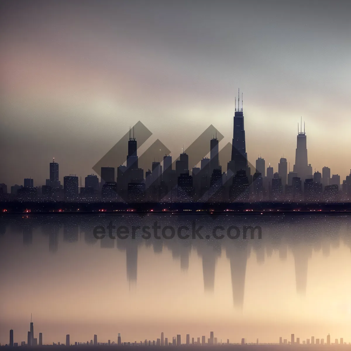 Picture of Iconic Cityscape: Majestic Riverfront Palace Illuminated at Night