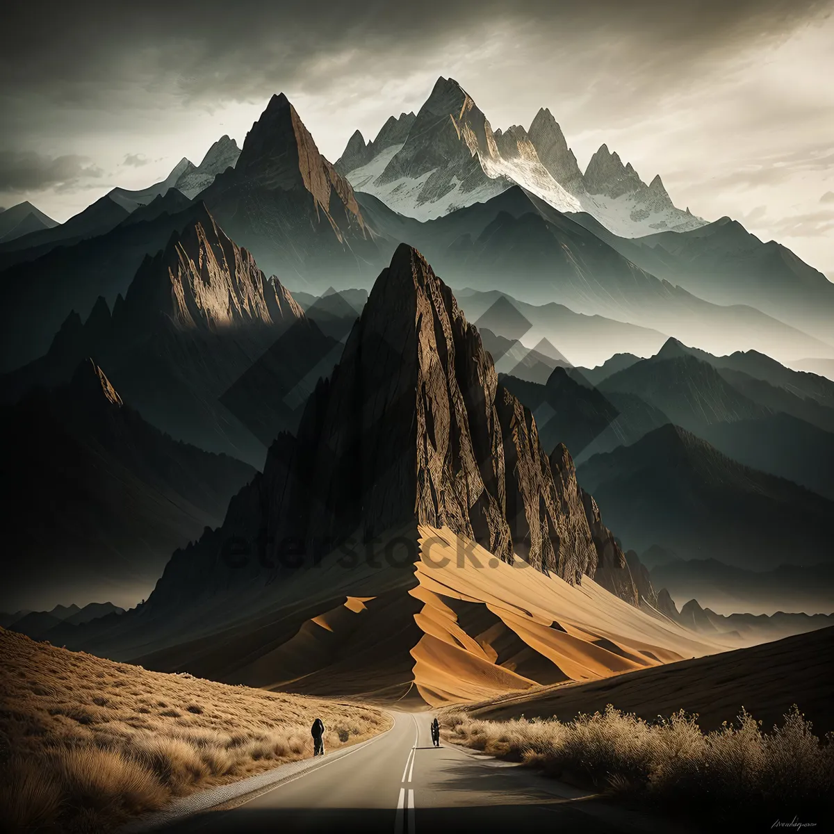 Picture of Majestic Alpine Serenity: Ice-capped Peaks and a Mountain Tent