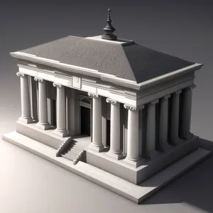 Sky-high Bank Dome Structure with Columned Stairs
