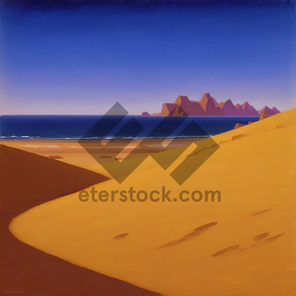Picture of Sunny Skyline over Desert Dunes