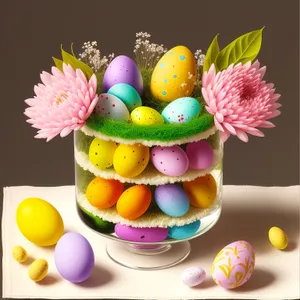 Colorful Easter Egg Cup of Sweet Candy