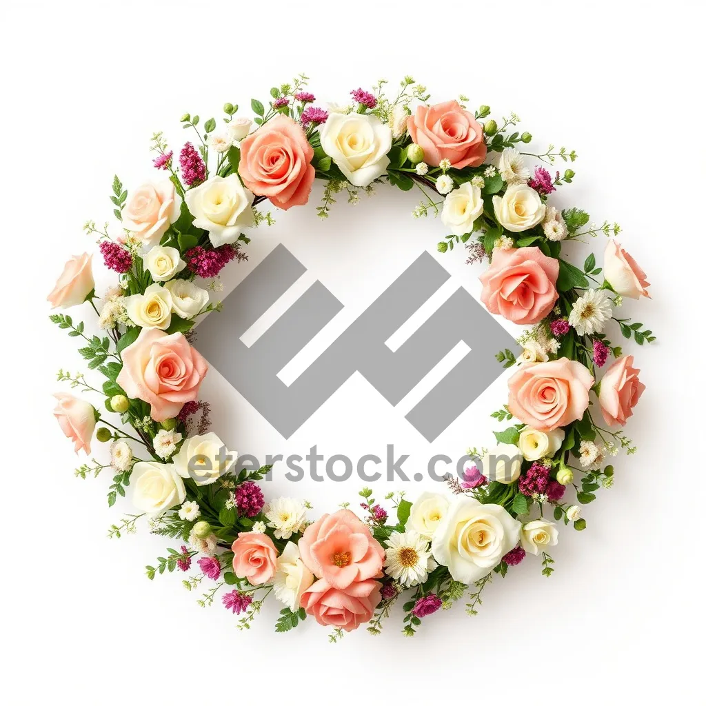 Picture of Floral Ornate Border Frame Design with Holly Leaf