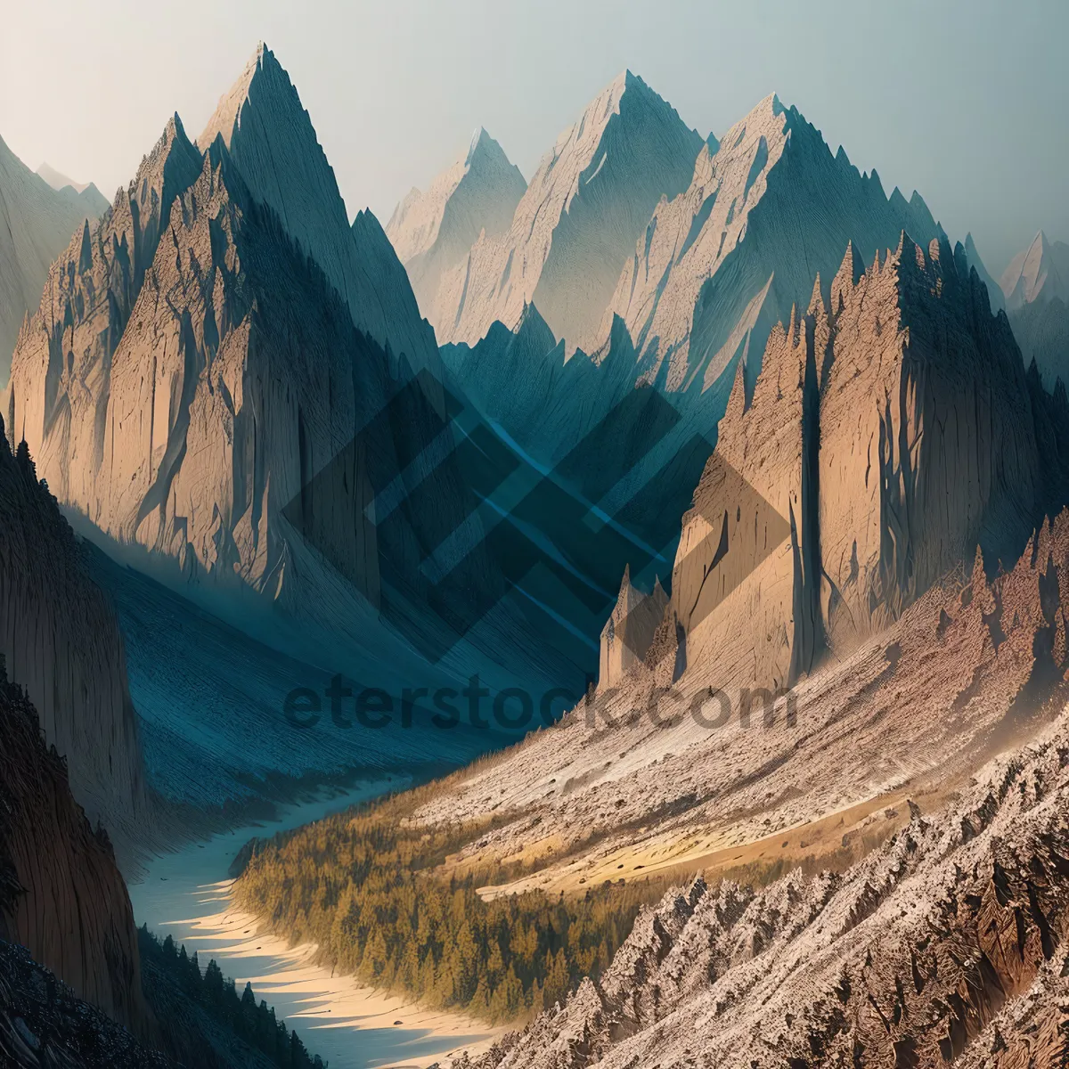 Picture of Majestic Glacier Valley in Snowy Mountains